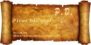 Piros Dániel névjegykártya